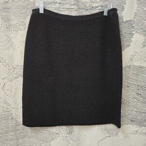 Eileen Fisher Black Wool Blend Ottoman Skirt